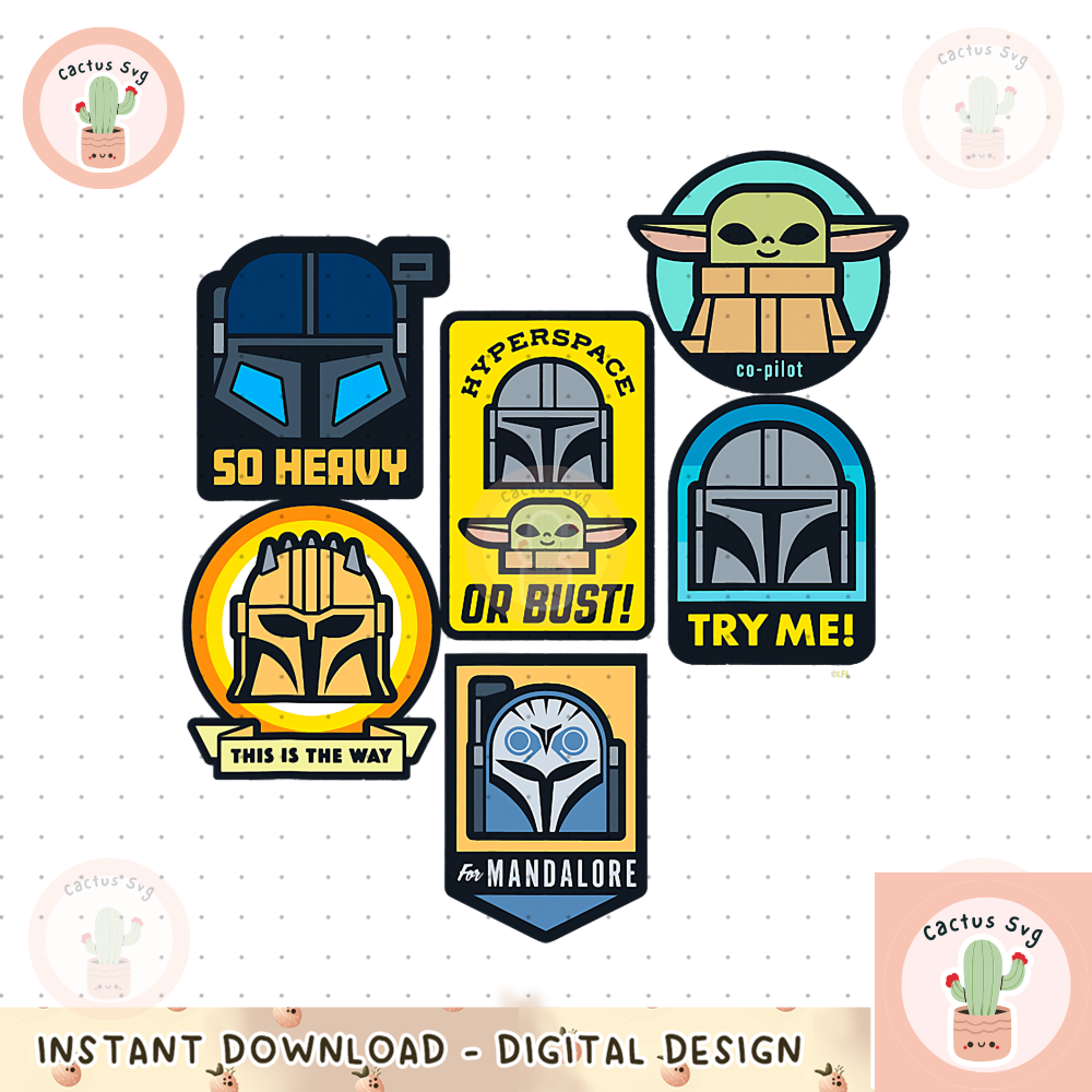 Star Wars The Mandalorian Season 3 Character Stickers Grogu png, digital download, instant.png