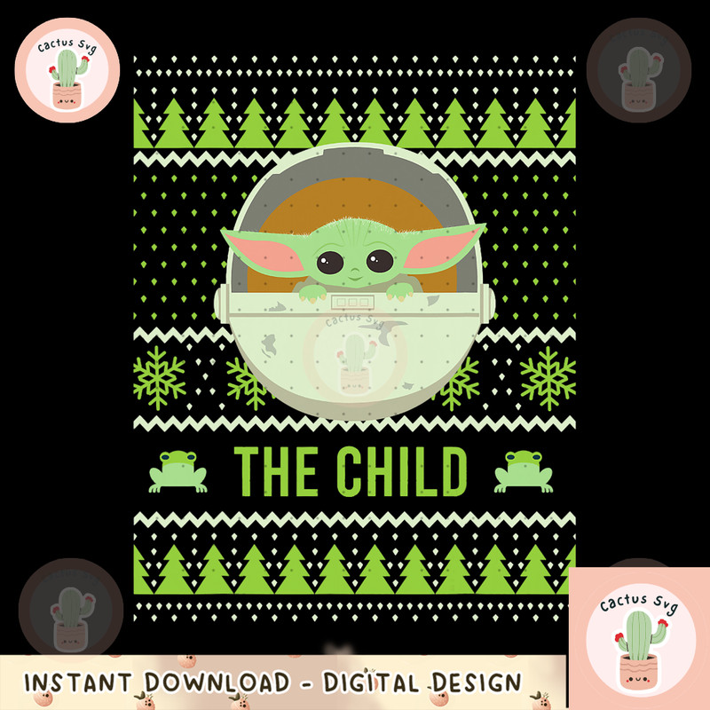 Star Wars The Mandalorian The Child Christmas Sweater Style png, digital download, instant.png