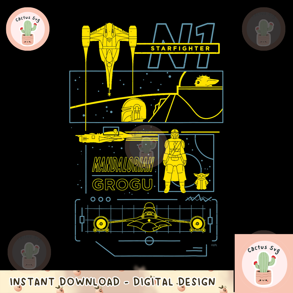 Star Wars The Mandalorian _ Grogu N-1 Starfighter Schematic png, digital download, instant.png