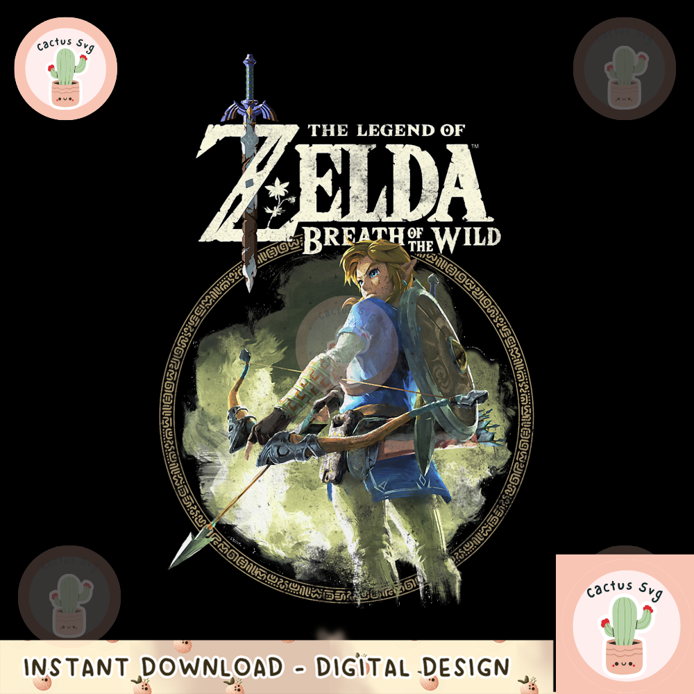 The Legend Of Zelda Breath Of The Wild Link Circle Portrait png, digital download, instant.png