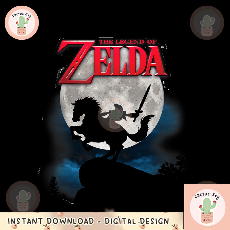 The Legend Of Zelda Link And Epona Moonlight Silhouette png, digital download, instant.png