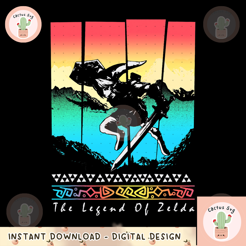 The Legend Of Zelda Link Gradient Panels png, digital download, instant.png