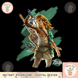the legend of zelda tears of the kingdom link hero poster png, digital download, instant