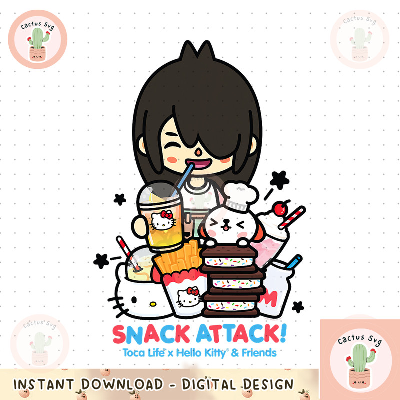 Toca Life x Hello Kitty _ Friends SNACK ATTACK! png, digital download, instant.png
