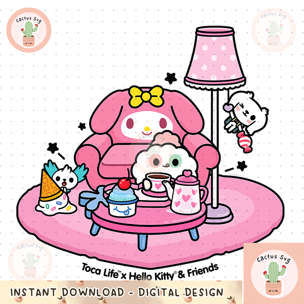 Toca Life x Hello Kitty _ Friends TEA PARTY png, digital download, instant.png