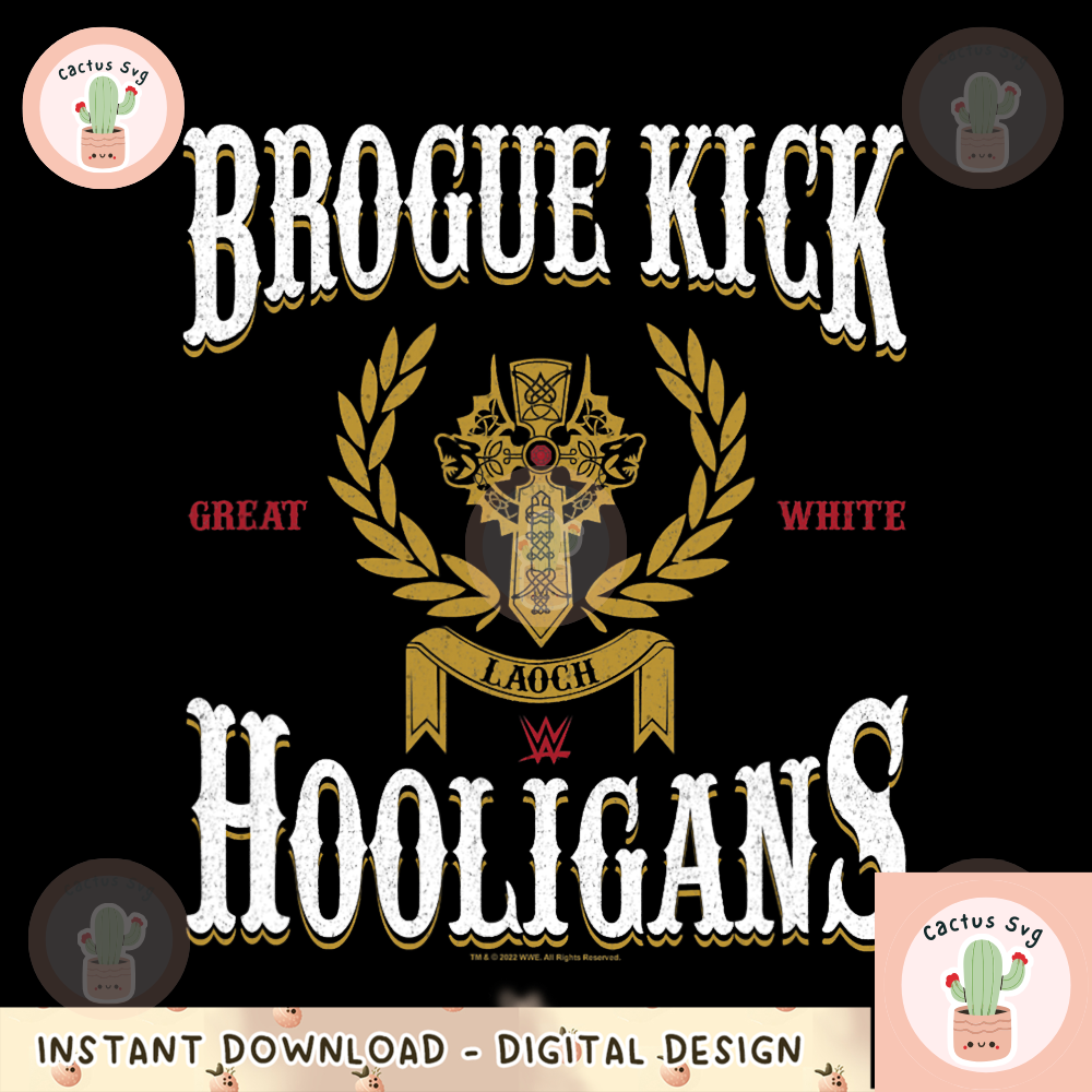 WWE Brogue Kick Great White Hooligans Loach Iconic Logo png, digital download, instant.png
