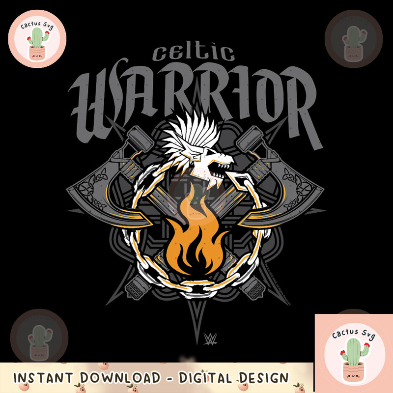 WWE Celtic Warrior Sheamus Flame And Chains Epic Logo png, digital download, instant.png