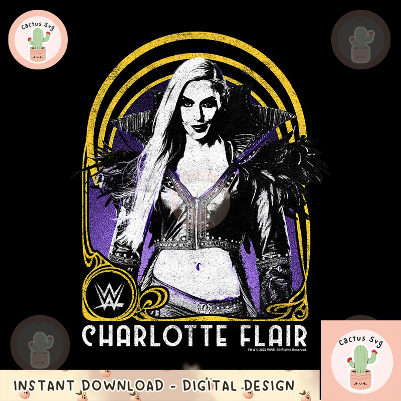 WWE Charlotte Flair Sassy Photo Real Distressed Portrait png, digital download, instant.png