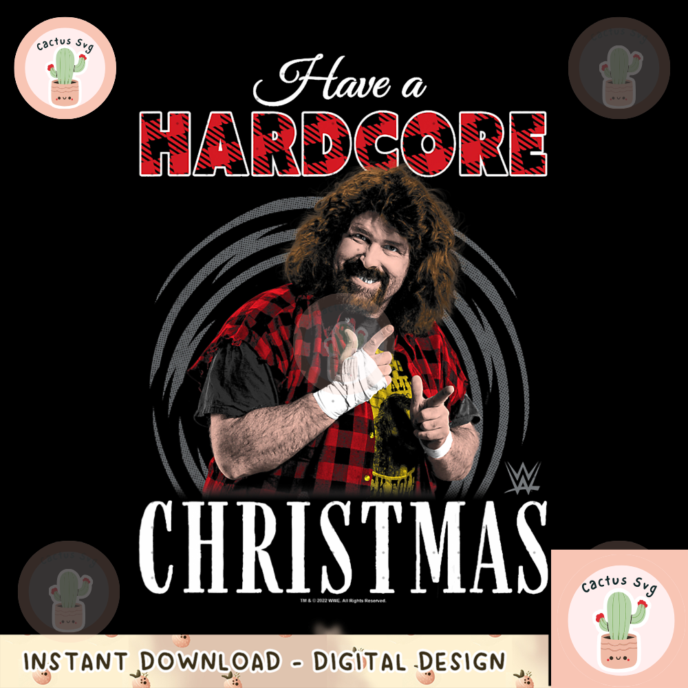 WWE Christmas Mick Foley Hardcore png, digital download, instant.png