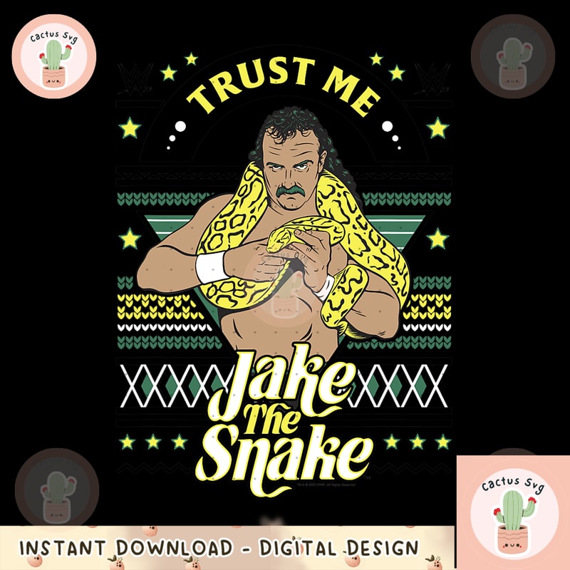 WWE Christmas Ugly Sweater Jake the Snake png, digital download, instant.png
