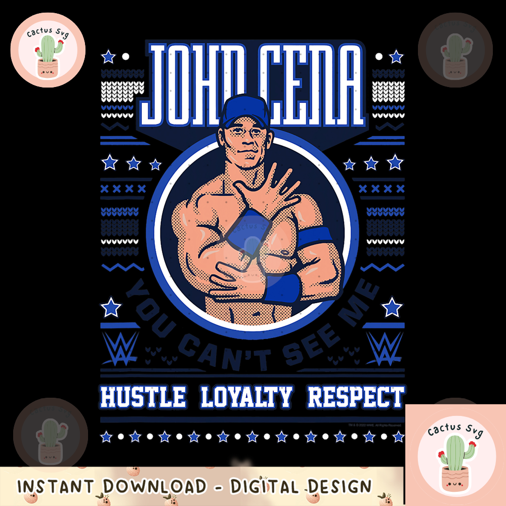 WWE Christmas Ugly Sweater John Cena png, digital download, instant.png