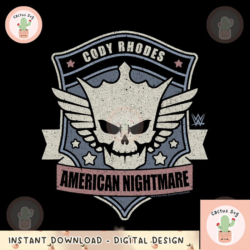 WWE Cody Rhodes American Nightmare Logo Distressed Poster png, digital download, instant.png