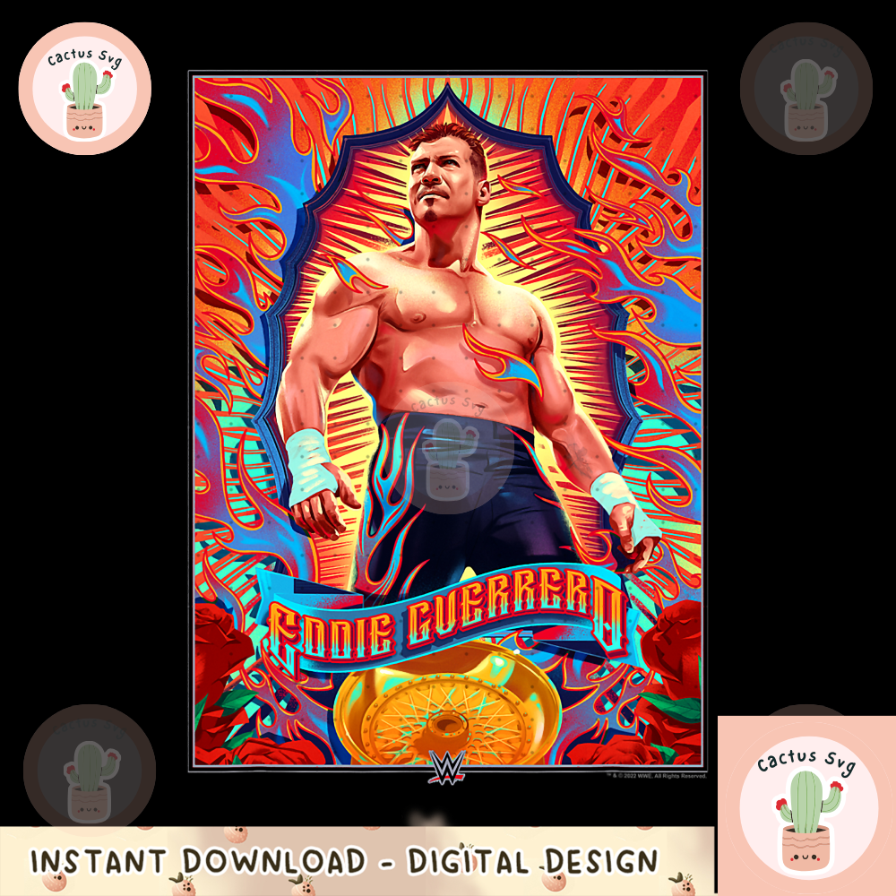 WWE Eddie Guerrero Poster Artsy png, digital download, instant.png