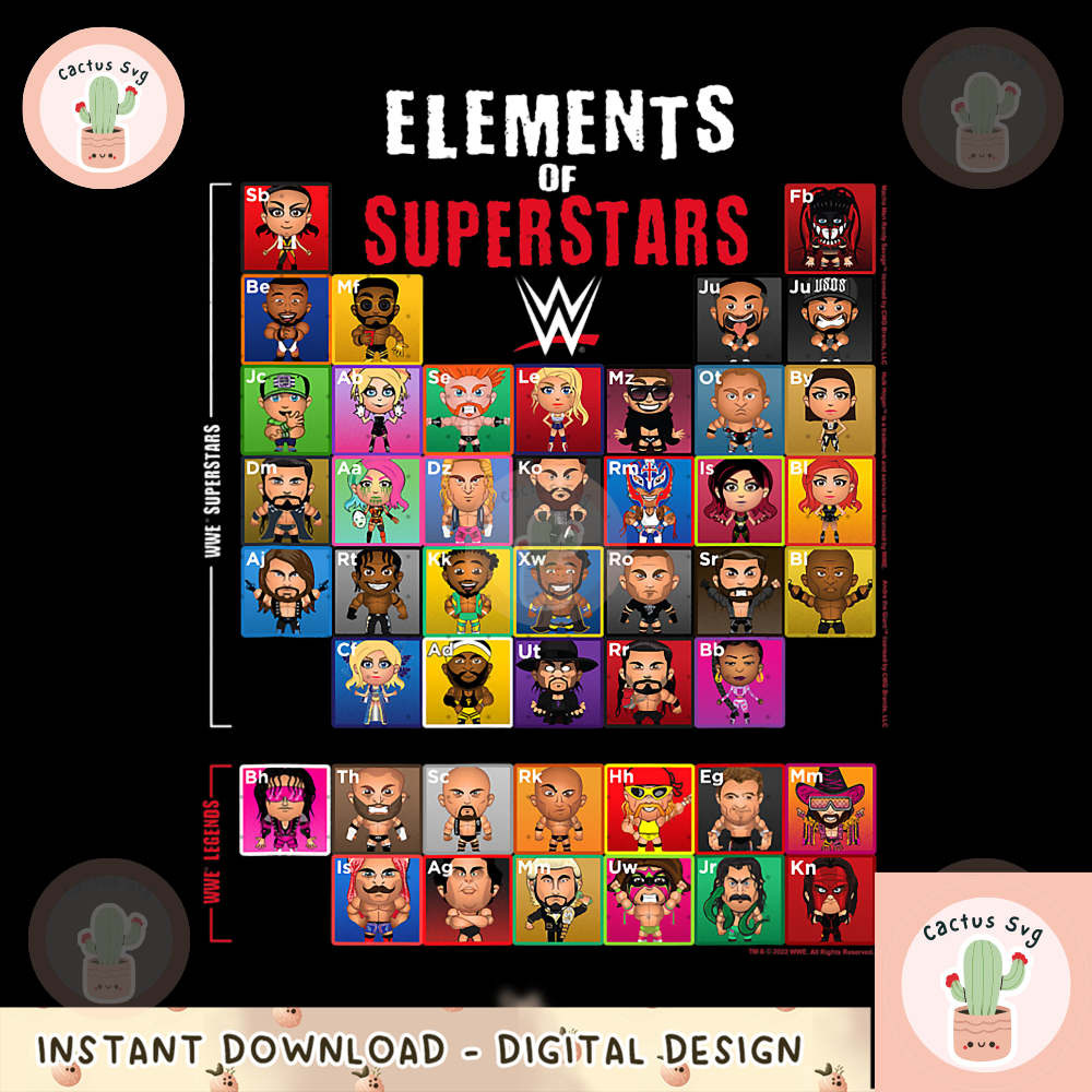 WWE Elements of Superstars Table png, digital download, instant.png