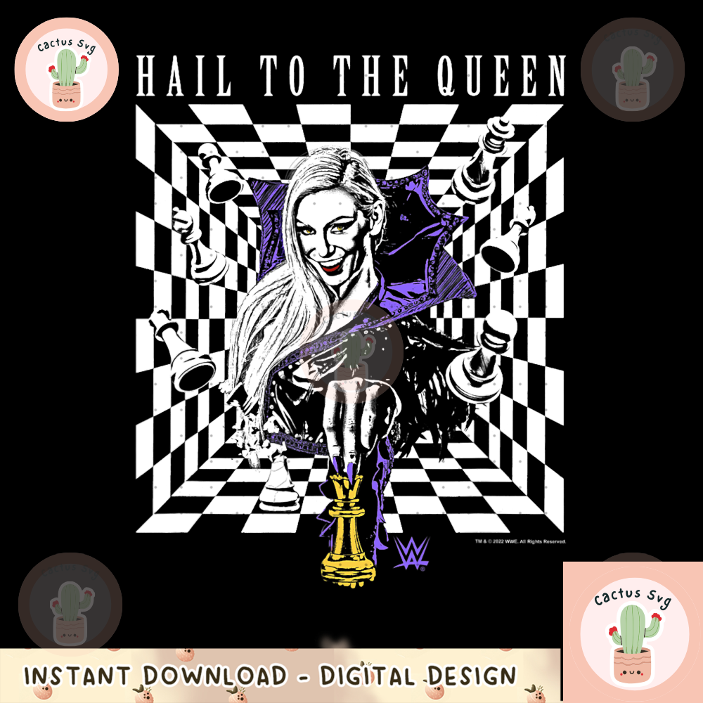 WWE Hail To The Queen Charlotte Flair Chess Portrait png, digital download, instant.png