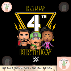 wwe happy 4th birthday wrestler emojis png, digital download, instant