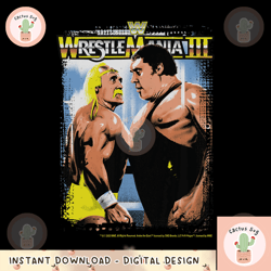 wwe hulk hogan and andre the giant wrestle mania iii png, digital download, instant
