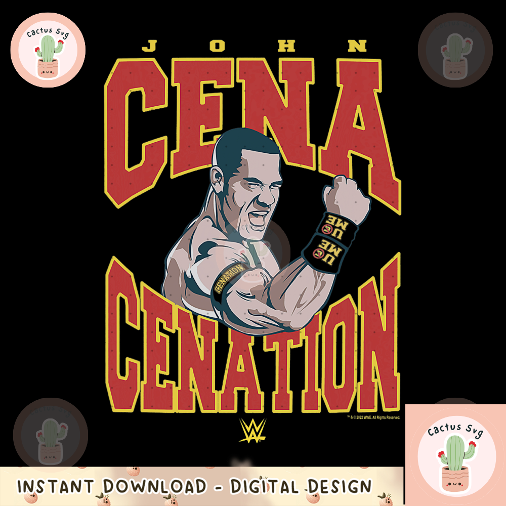 WWE John Cena Cenation Collegiate png, digital download, instant.png