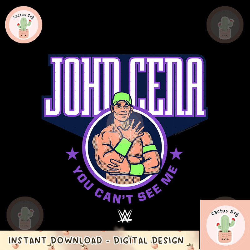 WWE John Cena You Can_t See Me Cartoon Logo png, digital download, instant.png