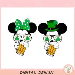 mickey and minnie mouse drinking st patricks day ,trending, mothers day svg, fathers day svg, bluey svg, mom svg, dady s