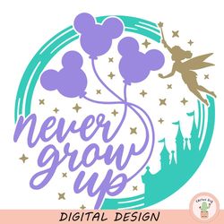 never grow up svg, mouse ears svg, family trip svg, fairy castle svg, mouse balloons svg, fairy sparkle svg, dxf, png