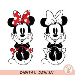 minnie mouse vintage cute cuddly sitting svg, svg clipart images digital download sublimation cricut