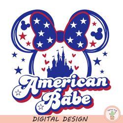 mouse american babe svg, minnie mouse castle america babe svg