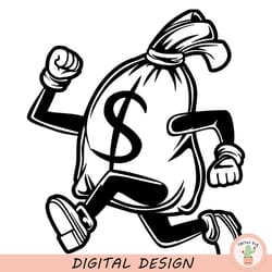 chasing money bags dollars rich svg, money running svg