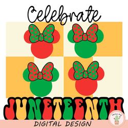 celebrate juneteenth minnie mouse svg