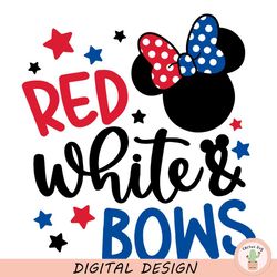 minnie 4th of july svg, red white and bows svg, independence day svg