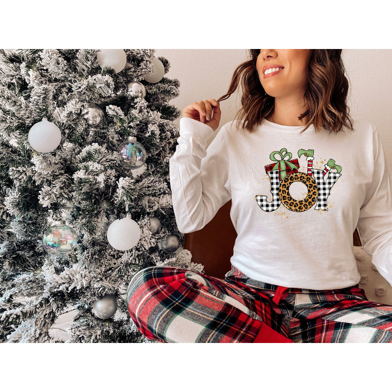 Christmas Joy Elf Shirt, Christmas T-Shirt, Xmas Joy Plaid Shirt, Retro Christmas Gift, Warm Cozy T-Shirt, Holiday Apparel, Xmas Joy Tee.jpg