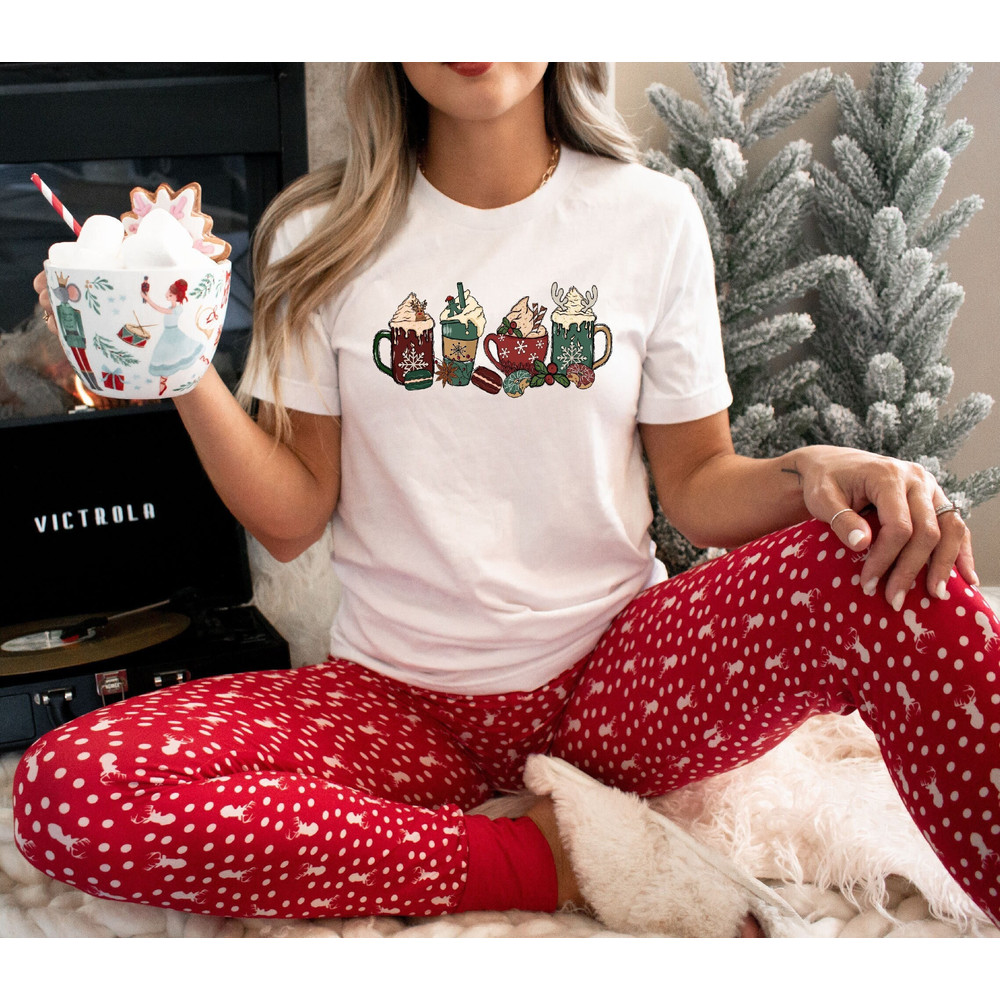 Christmas Latte Shirt, Cute Christmas Shirt, Coffee Lover T-Shirt, Latte Crewneck, Xmas Shirt, Womens Holiday Shirt, Christmas T-Shirt.jpg