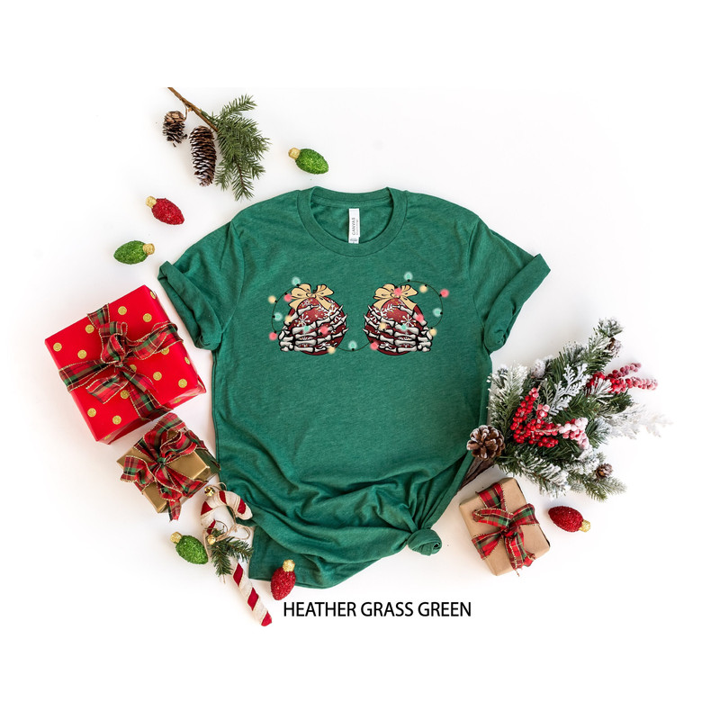 Christmas Light Balls T-Shirt, Funny Christmas T-Shirt, Christmas Skeleton Sweatshirt, Women Christmas Sweater, Gift for Christmas, Xmas Tee.jpg