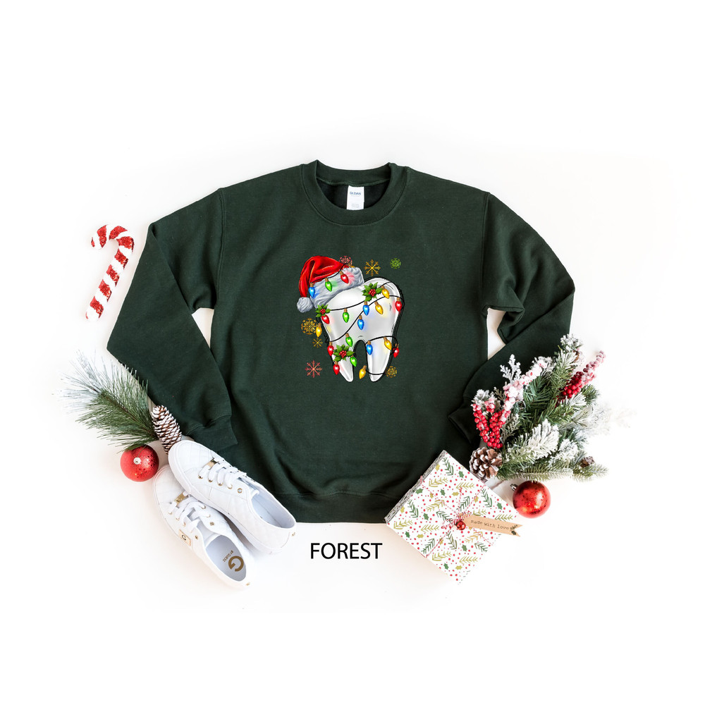 Christmas Teeth Sweatshirt, Christmas Gift For Dentist, Dentist Sweater, Dentist Life Sweatshirt, Dental Hygiene Apparel, Pediatric Dentist.jpg