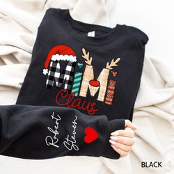 Custom Children Names on Sleeves Mimi Clause Sweatshirt for Christmas Gifts in Multiple Colors 1