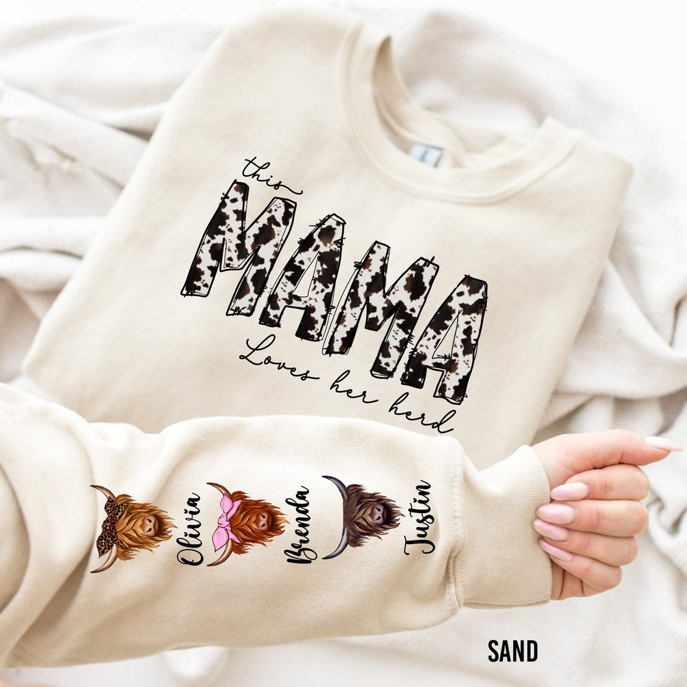 Custom Cow Mama Sweatshirt, Buffalo Plaid Mama Sweater, Mothers Day Gift, Cow Print Mama Tee, Mama Loves Her Herd,Western Mama,Grandma Sweat 1.jpg