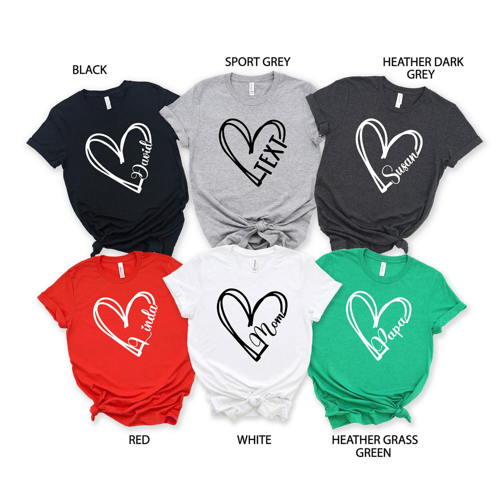 Custom Text Heart Line Shirt, Custom Heart Shirt, Your Name on Heart Shirt, Custom Grandma Shirt, Personalized Mom Shirt, Mothers Day Shirt 1.jpg