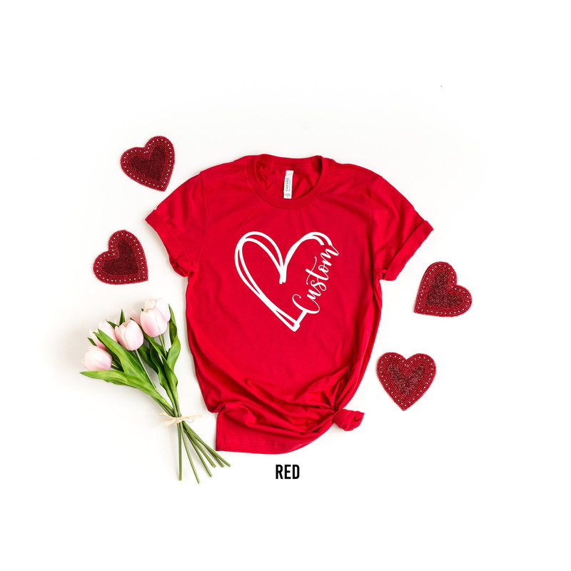 Custom Text Heart Line Shirt, Custom Valentines Day Shirt, Custom Heart Shirt, Love shirts, Personalized Heart Shirt, Personalized Mom Shirt.jpg