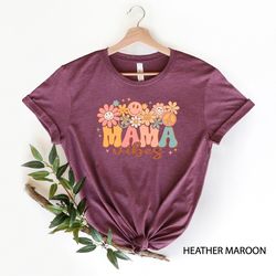 floral mama vibes shirt, retro mama vibes shirt, groovy mama shirt, mother tee, mom tee, cute mom shirt, mothers day gif