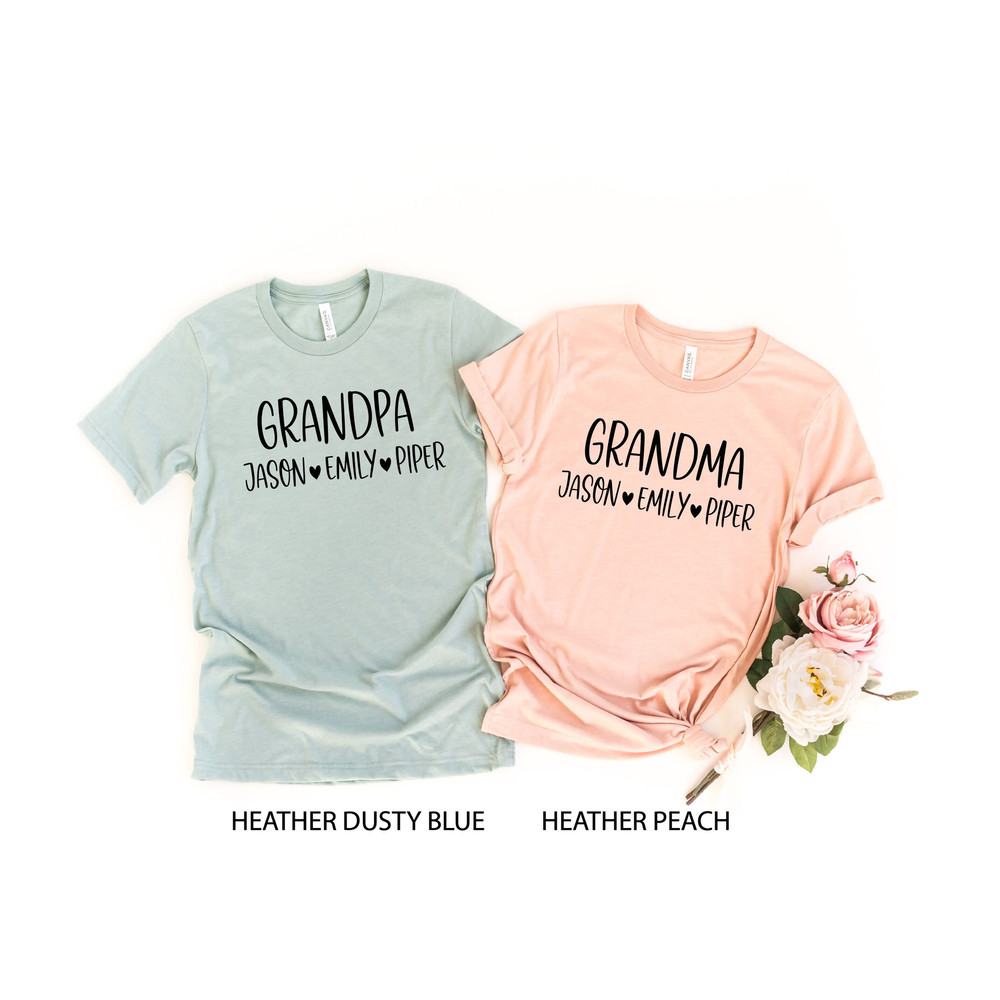 Grandma - Grandpa Custom Shirt With Grandkids Names, Personalized Grandma Shirt, Custom Grandpa, Grandma Tee, Nana Shirt, Gift For Grandma.jpg