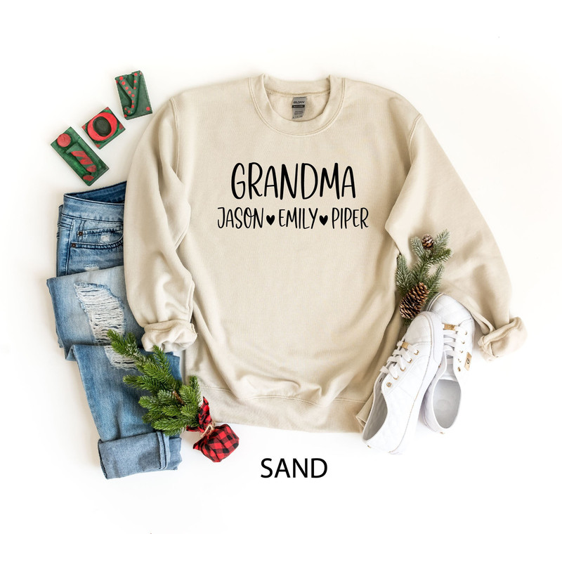 Grandma Sweatshirt With Grandkids Names, Personalized Grandma & Nana Shirt, Grandma Shirt, Gift For Grandma, Custom Grandma Gift, Grammy Tee.jpg