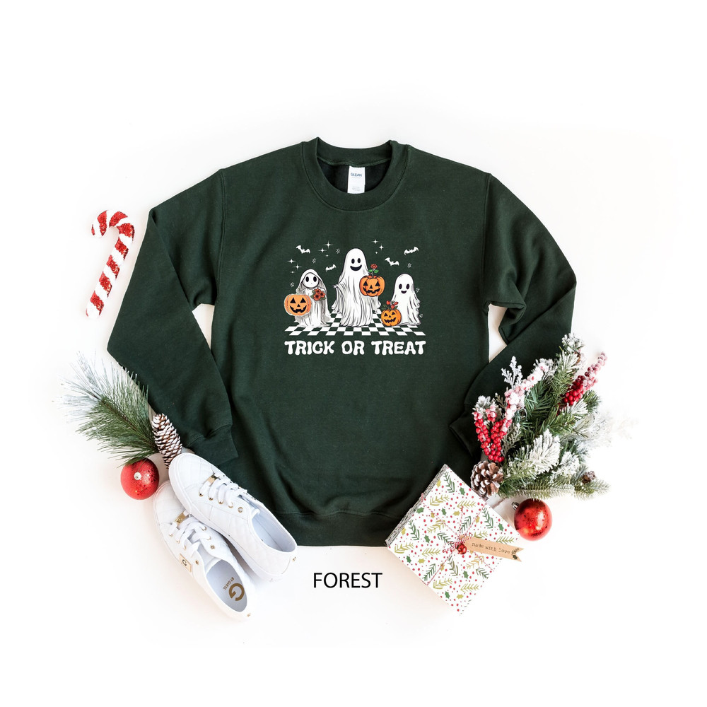 Halloween Trick or Treat Sweatshirt, Trick-Or-Treat Sweater, Ghost Trick or Treat Sweatshirt, Funny Halloween Sweatshirt, Halloween Gift.jpg