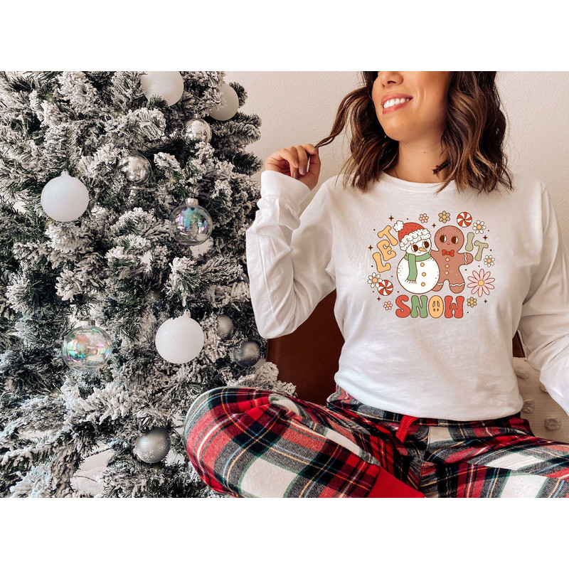 Let It Snow Shirt, Christmas Shirt, Snowman Gingerbread Shirt, Winter Tee, Funny Holiday Apparel, Gift For Xmas, Holiday Season,Winter Lover.jpg