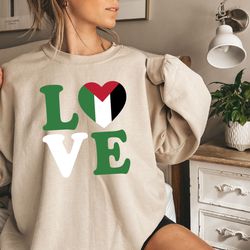 love palestine sweatshirt, palestine sweat, palestine flag sweater, free gaza, support palestine sweat, palestine heart