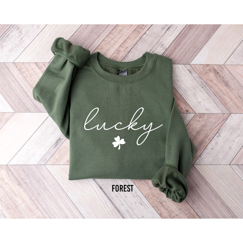 Lucky Sweatshirt, Womens Lucky Sweatshirt, St Patricks Day Shirt, Lucky Shamrock Sweater, Clover Pullover, St Pattys Day Shirt, Irish Sweat.jpg
