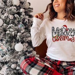 merry christmas buffalo plaid shirt, christmas shirt, christmas crewneck t-shirt, christmas shirt for women, holiday shi