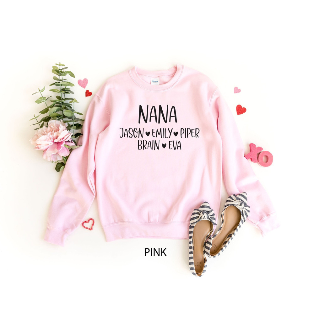 Nana Sweatshirt, Grandma Shirt With Grandkids Names, Personalized Nana Shirt, Nana-life Shirt, Grandmother Long-sleeve, Mother's Day Tee.jpg