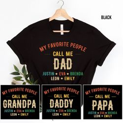 personalized dad grandpa shirt, custom dad shirt with kids names, fathers day gift, gift for dad, custom papa shirt, new