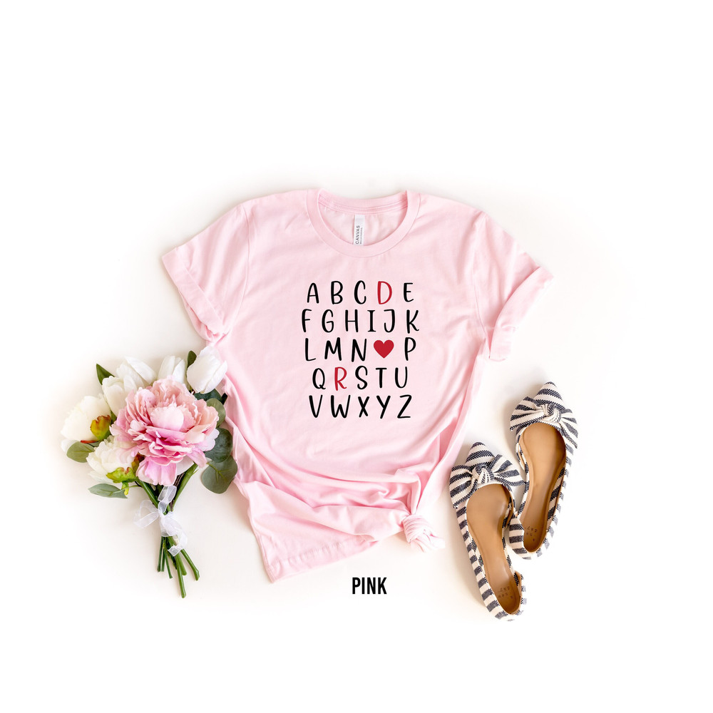 Personalized Letter Valentine's Day Shirt, Custom Valentine's Day Sweater, Valentine Couple Tee, Valentine's Day Gift, Valentine's Teacher.jpg