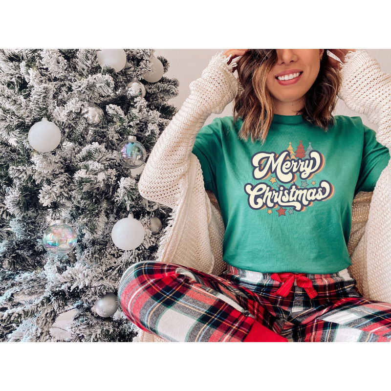 Retro Merry Christmas T-Shirt, Vintage Merry Christmas Shirt, Christmas Family Shirt, 70s Style Merry Christmas Tee, Christmas T-Shirt.jpg